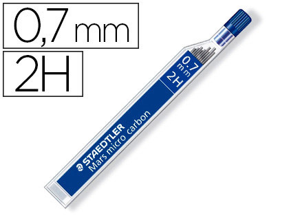 12 minas de grafito Staedtler Mars Micro 0,7mm. 2H